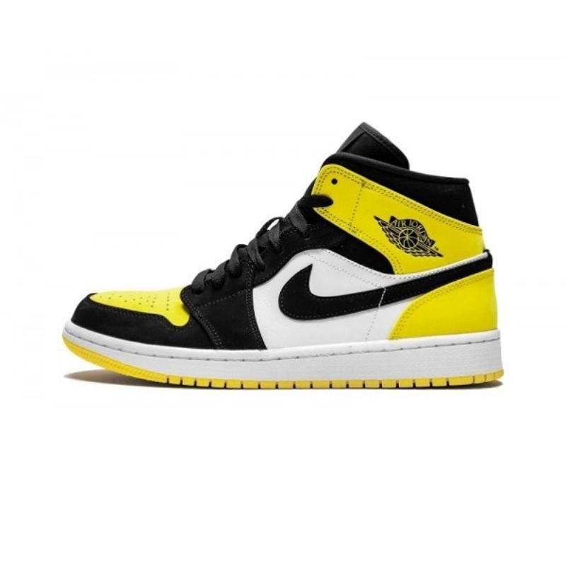 Air Jordan 1 Mid Yellow Toe Black - Sneaker basket homme femme - 1